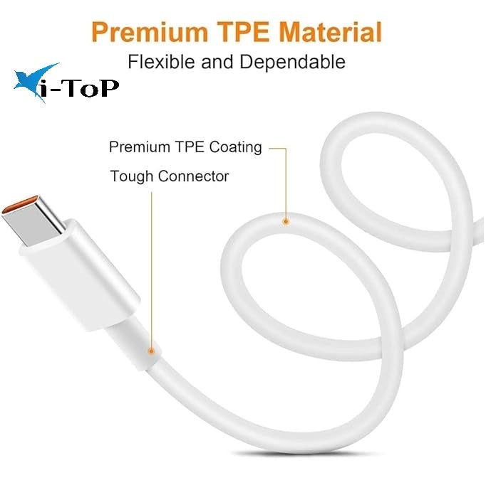 i ToP 33W Supervooc USB to Type C Data Sync Fast Charging Charger Cable for One plus 13,13r,12,12r,11,11r,10r,10t,10,10p ro,9pro,9rt,8,8t,Nord 4/3/2,Ce 4/3/2,Ce4 lite/Ce3/Ce2,Open, Dash/Warp