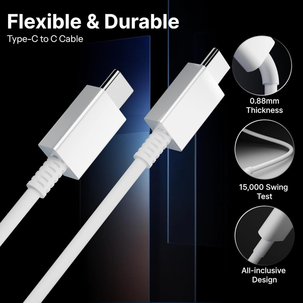 Aura Type C to C  Cable [MFi Certified + 2 YEAR WARRANTY*] Fast iPhone Charging for iPhone 15/16/Pro Series Charger Cable Compatible, MacBook, Other USB Type-C Devices, 1M