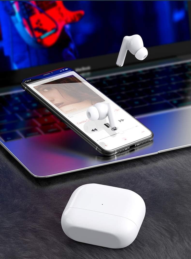 Wireless Earbuds, Bluetooth 5.3, TWS, Noise Cancelling, Hi-Fi Stereo Sound, Waterproof, Long Battery Life, Auto Pairing, White