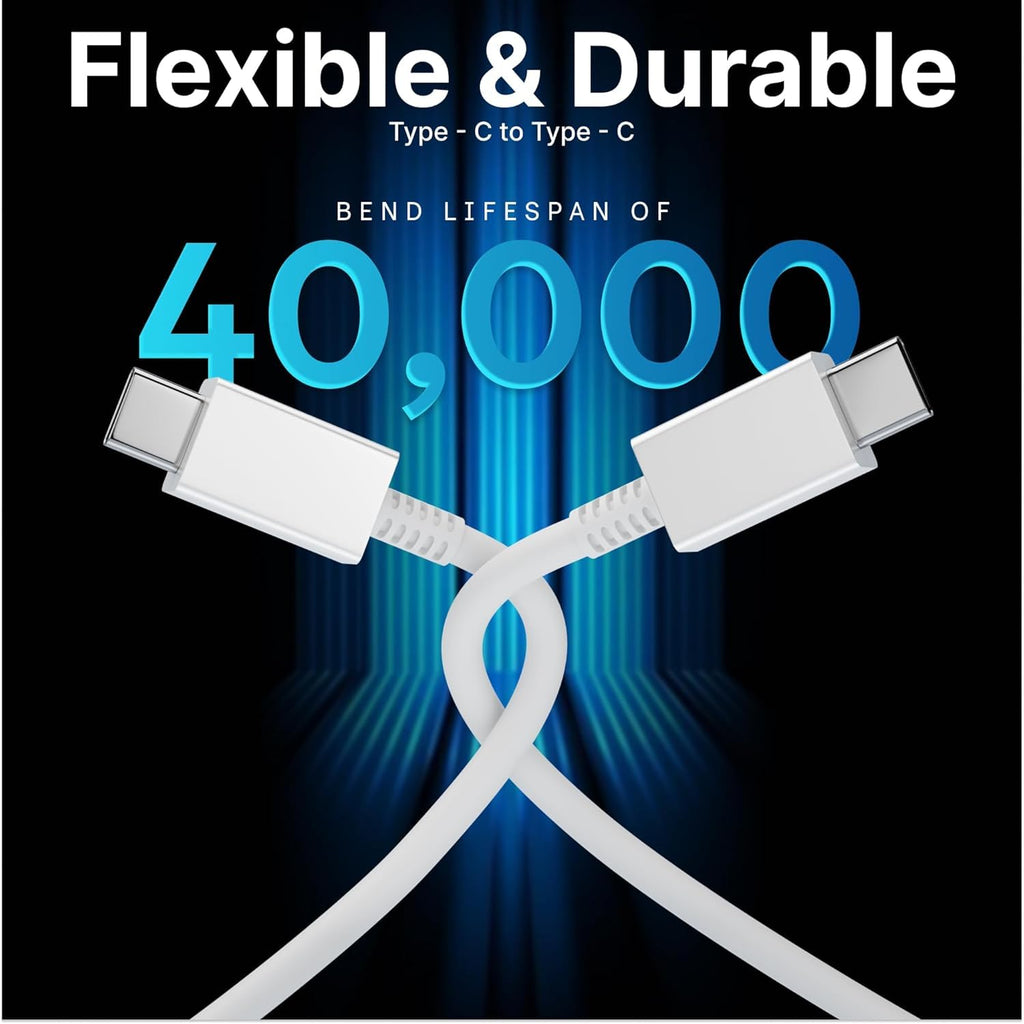 Aura Type C to C  Cable [MFi Certified + 2 YEAR WARRANTY*] Fast iPhone Charging for iPhone 15/16/Pro Series Charger Cable Compatible, MacBook, Other USB Type-C Devices, 1M
