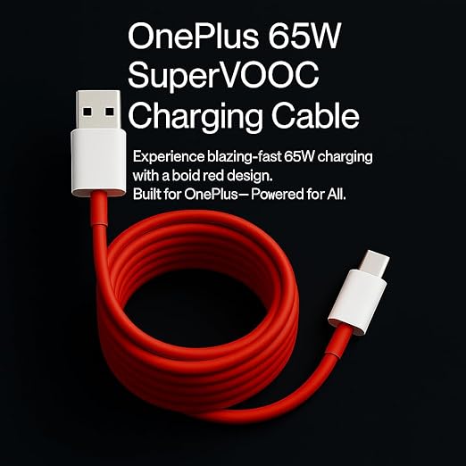 Powertronics 80W Charger Cable USB to Type C Warp Charger SuperVooc/Dash Super Charge Cable Compatible for Oneplus 11,11R,10Pro,10R,10T,9RT,9R,8R,8T Cable for 6/6T/7/7T,Ce2 Lite 5G,Ce 3 5G,Ce3 Lite