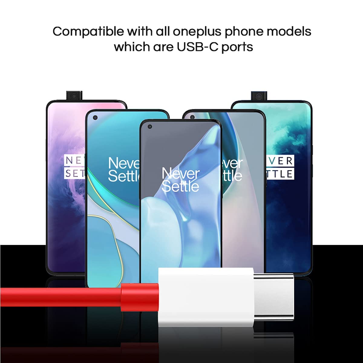 Powertronics 80W Charger Cable USB to Type C Warp Charger SuperVooc/Dash Super Charge Cable Compatible for Oneplus 11,11R,10Pro,10R,10T,9RT,9R,8R,8T Cable for 6/6T/7/7T,Ce2 Lite 5G,Ce 3 5G,Ce3 Lite