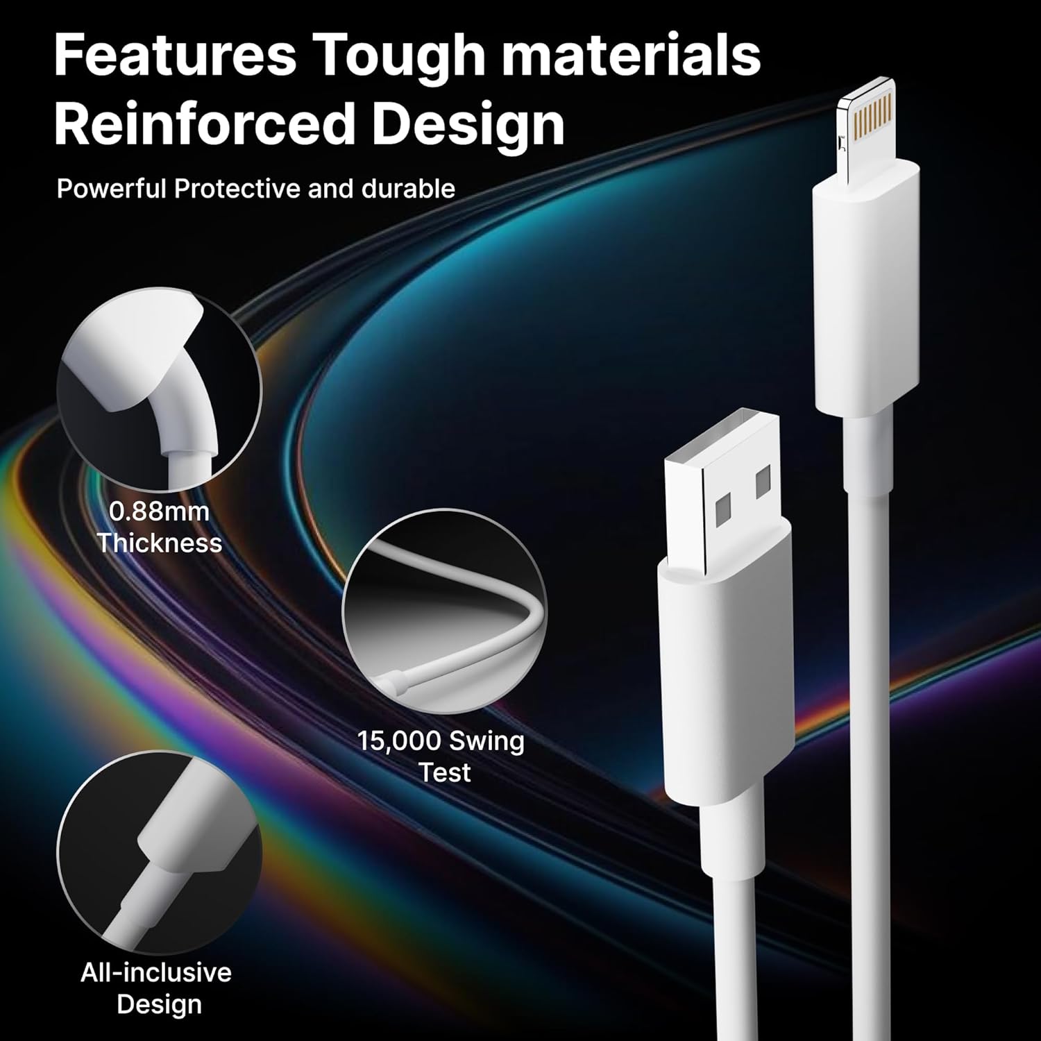 AURA USB (Pack of 2) Type C to Lightning Cable 27W [MFi Certified + 2 Years Warranty*] Fast Charger Cable for iPhone 14/13/12/11/X/XS/XR/8/Plus,iPad Mini/Pro/Max,USB Type-C Power Delivery Cord.