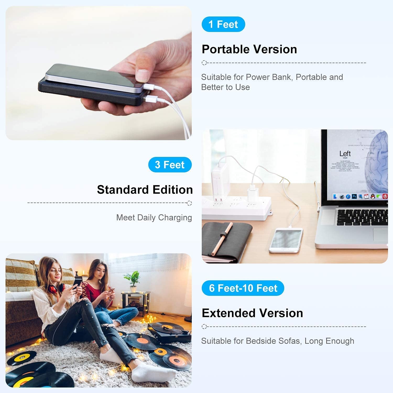 Powertronics USB to Lightning Cable 27W, [MFi Certified With 2 YEARS WARRANTY*] iPhone Fast Charger Cable USB Delivery Cord for iPad & iPhone 14/13/12/11/XS/XR/X/8/Plus,Mini,Pro,Max Series (2 Pc)