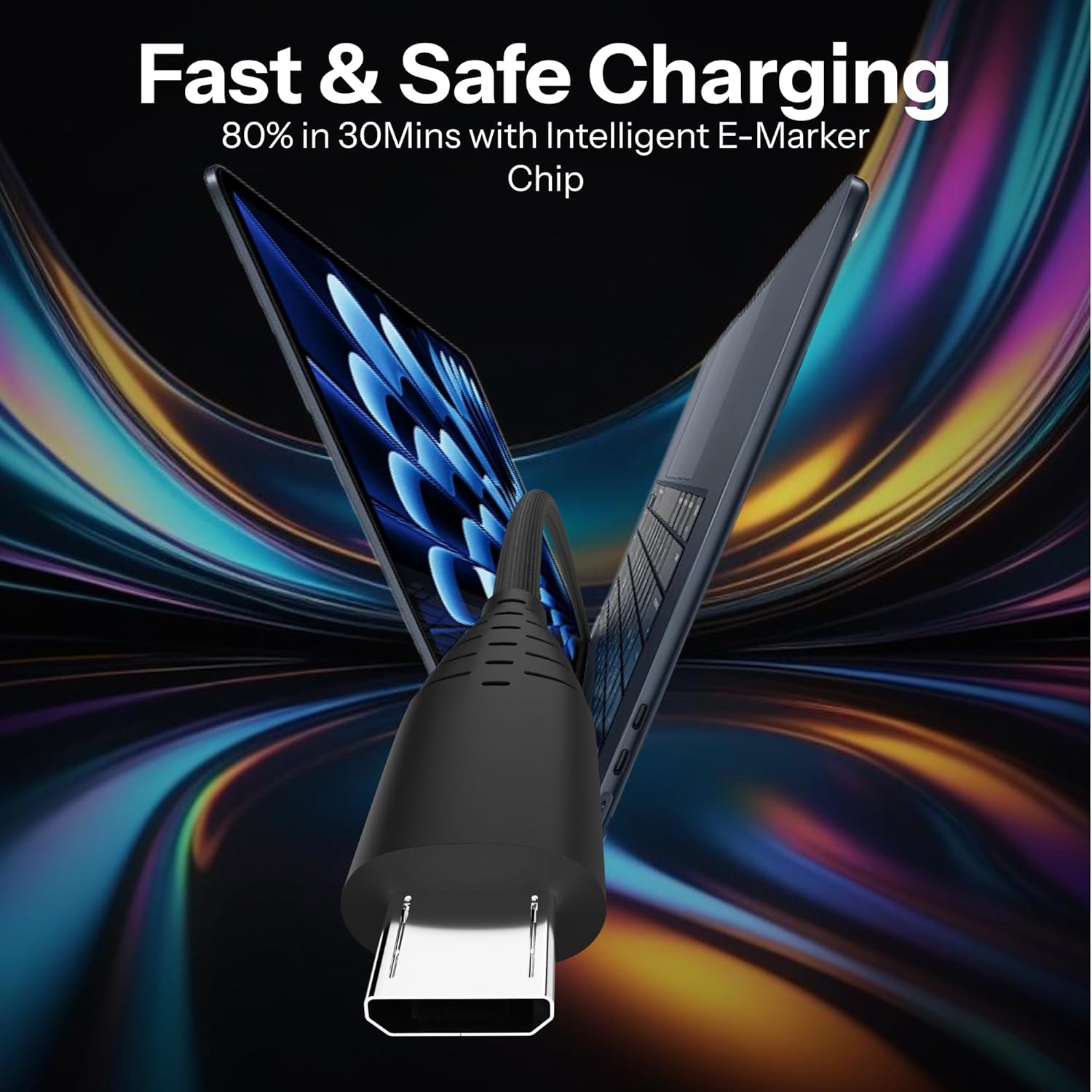 UNBREAKable 20W / 3A Fast Charging 1.2m Braided Micro USB Cable for Smartphones, Tablets, Laptops & Other Micro USB Devices, 480Mbps Data Sync, Quick Charge 3.0 (R15,Gold&Black)