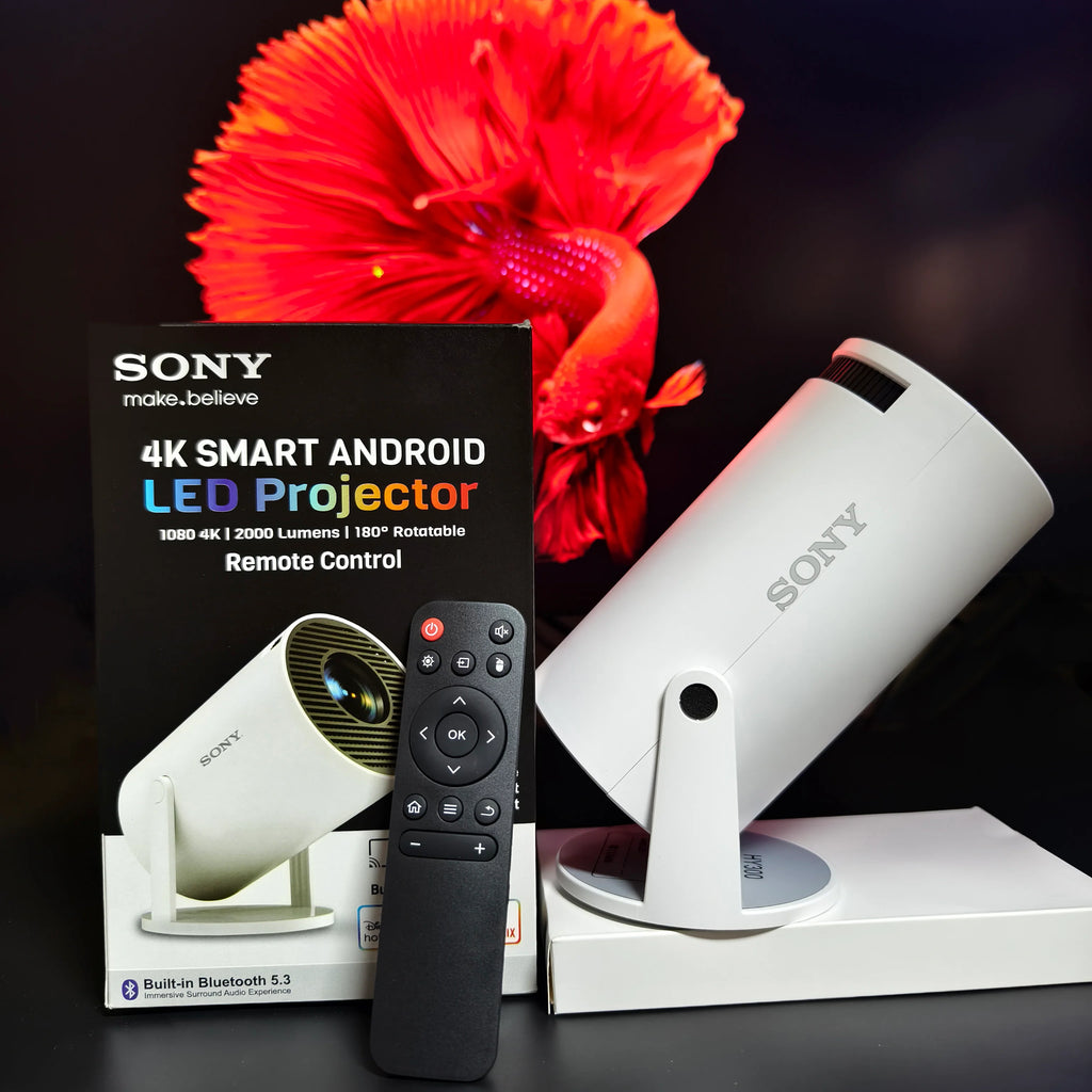 i-Top Portable Mini Projector, 4K 1080P Full HD, WiFi 5G Bluetooth 5.0, 180° Rotatable, Android 11, Compatible with TV Stick/Windows/iOS/Android, White, Preinstall Application Netflix, YouTube.
